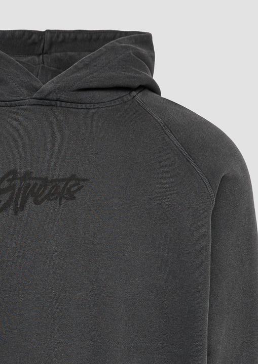 Produktbild S.Oliver Sweatshirt Gewaschener Hoodie mit Frontdruck (L)