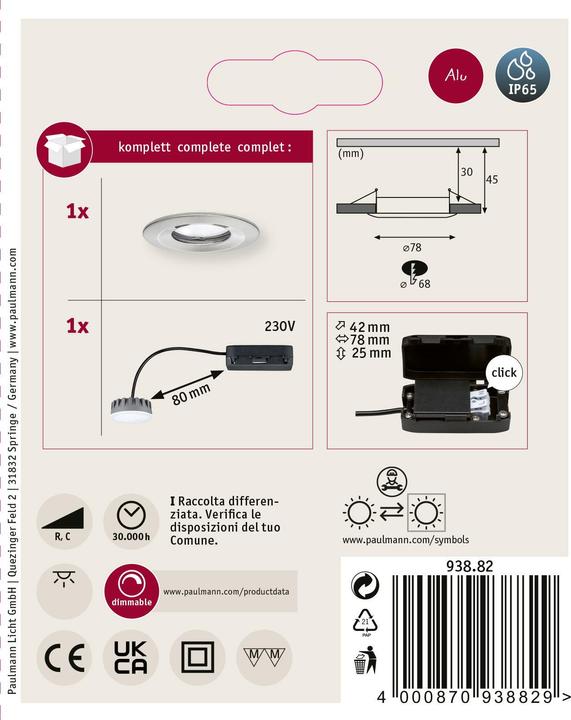 Produktbild Paulmann Einbauleuchte Nova Plus Set (425 lm)