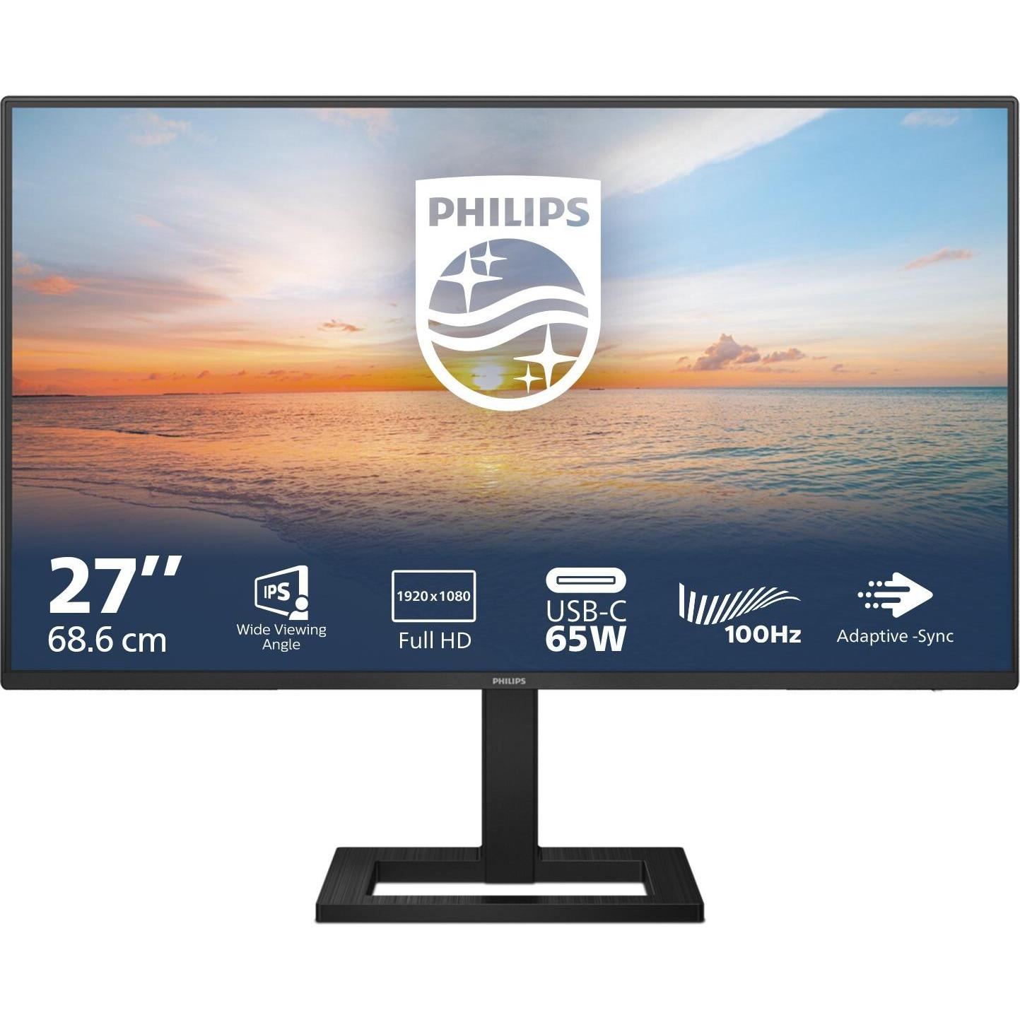 Philips 27E1N1300AE/00 (1920 x 1080 Pixel, 27"), Monitor, Schwarz