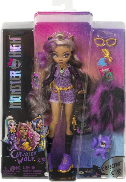 Actual product image Monster High Clawdeen Wolf Doll With Pet And Accessories