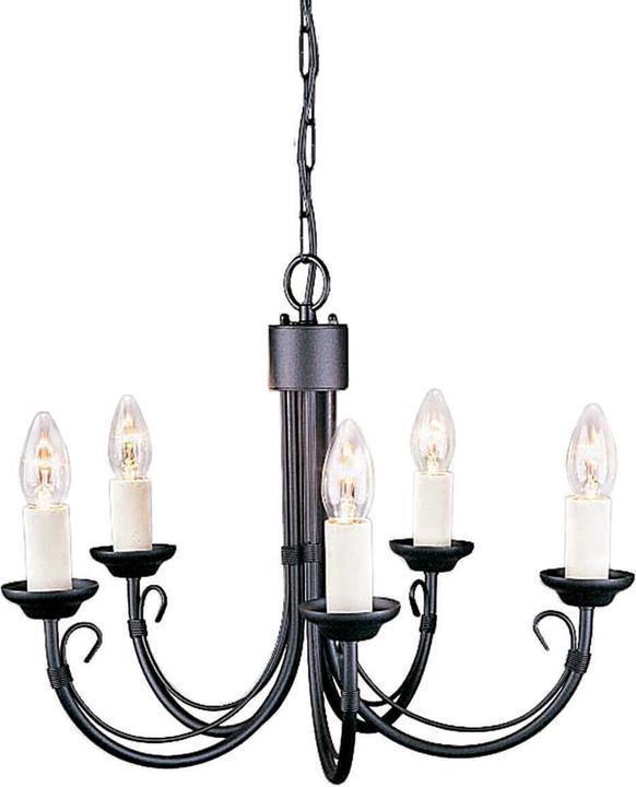Elstead Lighting Chartwell chandelier E14 5-light black, Made in UK (47 cm)