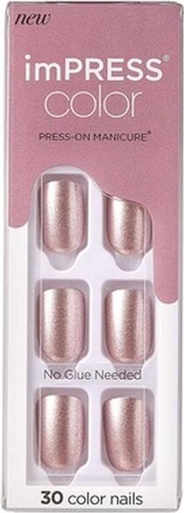 Produktbild KISS Self-adhesive nails imPRESS Color Paralyzed Pink 30 pcs (L) (Kunstnägel, Champagne Pink)