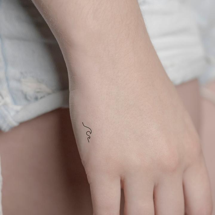 Actual product image minink Temporary tattoo - Small wave