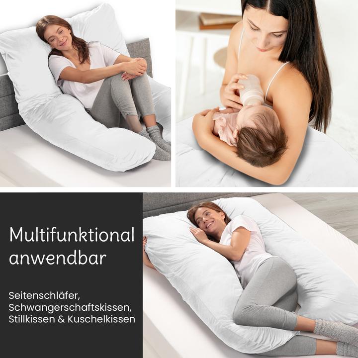 Immagine prodotto Bestschlaf Multifunktions-Körperkissen, Schwangerschaftskissen in U Form, Stillkissen mit abnehmbarem und (153 cm)