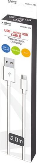 Image du produit Savio USB A-Micro B USB (2 m, USB 2.0)