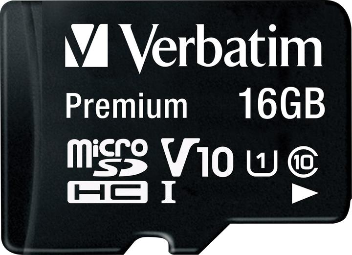 Produktbild Verbatim Premium (16 GB, microSDHC, U1, UHS-I)