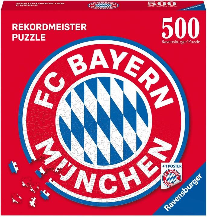 Produktbild Ravensburger Puzzle 17452 - FC Bayern Logo - 500 Teile FC Bayern München Rundpuzzle für Erwachsene (500 Teile)
