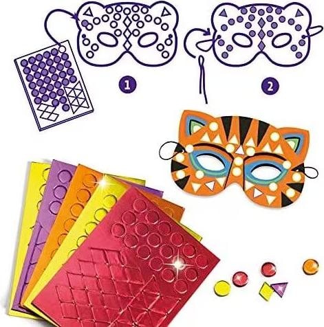 Actual product image Djeco Mosaic masks jungle animals