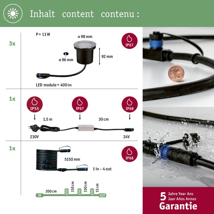 Produktbild Paulmann Outdoor Plug & Shine Floor Zigbee Starterset (400 lm, IP65)