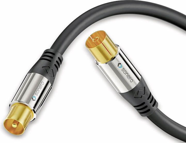 Actual product image Purelink Premium TV antenna cable / coaxial cable, 7.50m, black (Antenna cable)