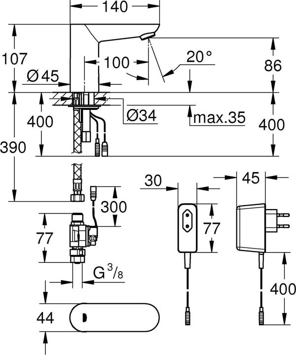 Immagine prodotto Grohe Raccordo elettronico Euroeco senza miscela