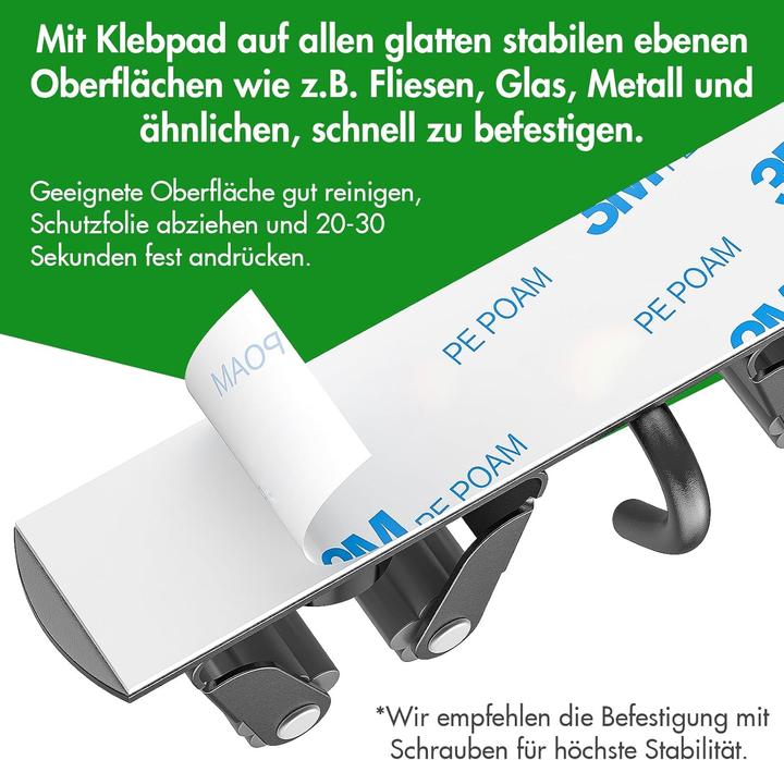 Produktbild Radikor Selbstklebende Wandhalterung für Besen und Geräte (2er Set)