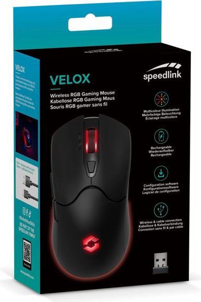 Produktbild Speedlink VELOX Rechargeable RGB Gaming Mouse - Wireless, black (Kabellos)