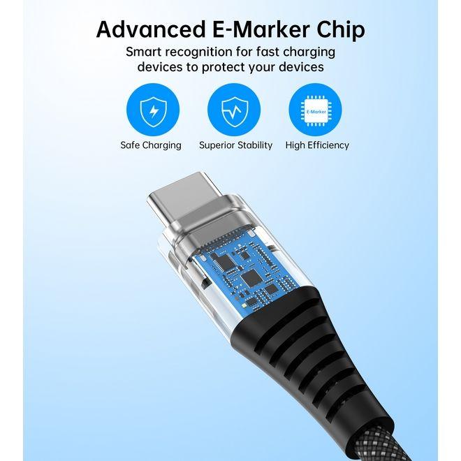 Image du produit Choetech XCC-1051 Câble USB-C vers USB-C, PD 240W 1.8m (noir) (1.80 m, USB 3.1, 240 W)