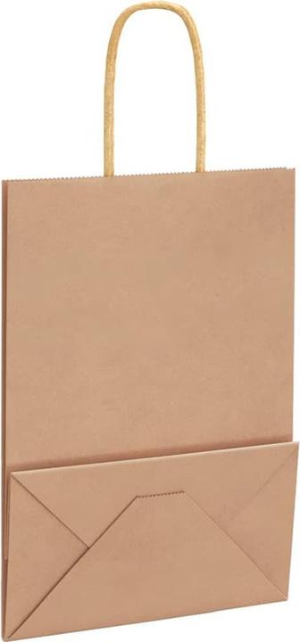 Produktbild vidaXL Kraftpapiertüten 250 Stk. mit Henkel Braun 15x8x21 cm Papiertüte (250x)