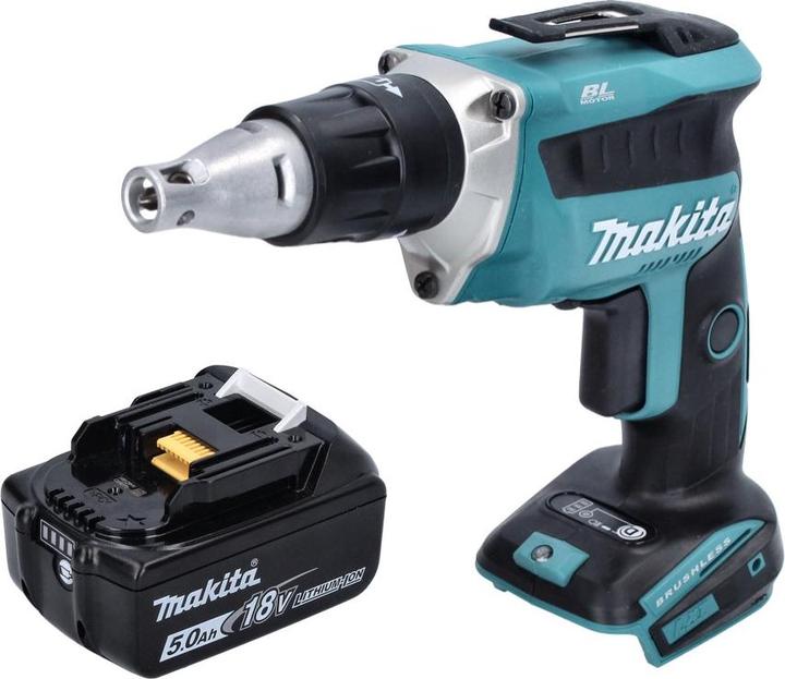 Produktbild Makita DFS 452 T1 Akku Schnellbauschrauber 18 V Brushless + 1x Akku 5,0 Ah - ohne Ladegerät (Bohrschrauber)