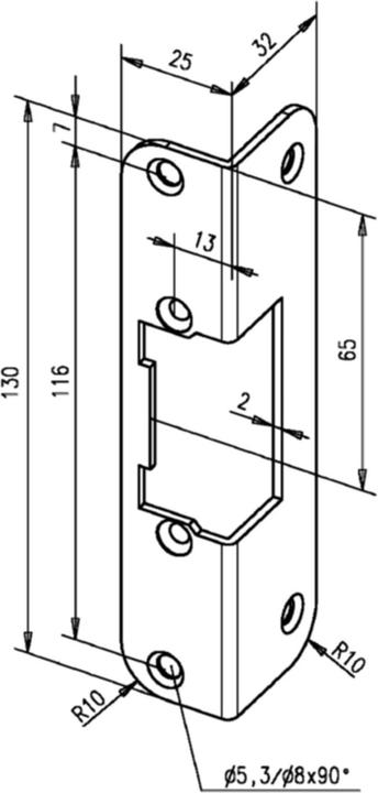 effeff Gâches angulaires pour les ouvre-portes (Garniture de plaque de porte)