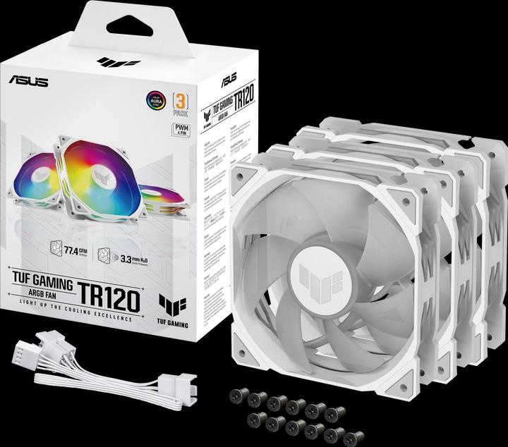 Image du produit ASUS Ventilateur TUF GAMING TR120 FAN ARGB WHT 3IN1 (120 mm, 1 x)