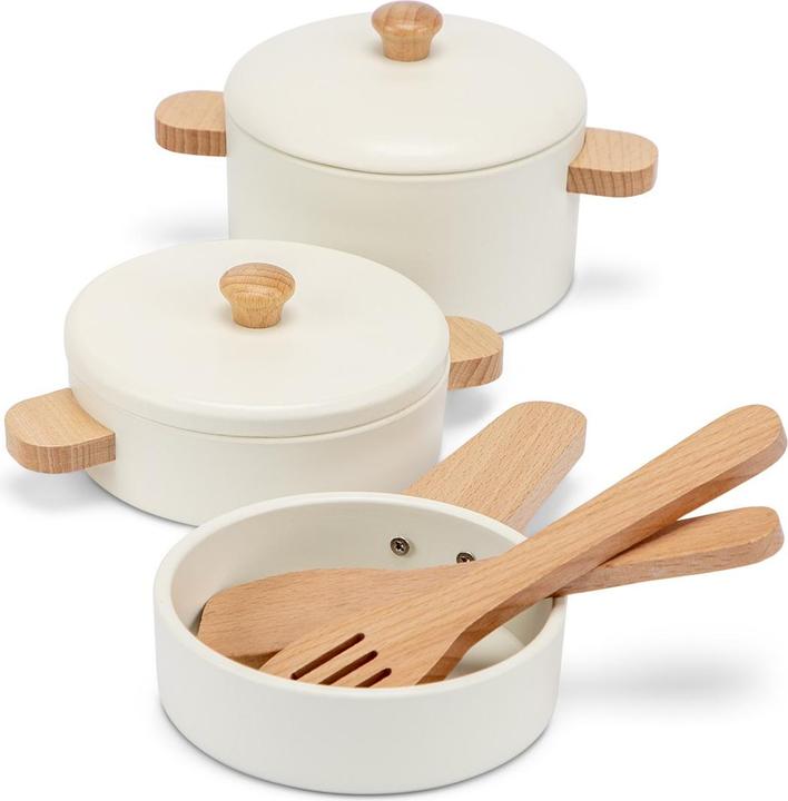 Immagine prodotto New Classic Toys Holzpfannen-Set weiss