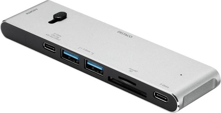Deltaco USB-C Dockingsstation USBC-HDMI21 2xUSB-C,2xUSB-A,(mic)SD,HDMI (USB-C, 7 Ports)