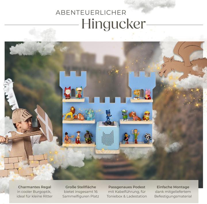 Produktbild tectake Wandregal MyLittleStory Fortress für bis zu 16 Tonies