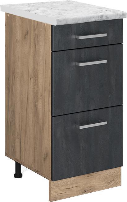 Goldkraft-Eiche, Marble-Weiss, Schwarz, Schwarz Beton