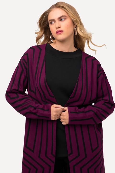 Produktbild Ulla Popken Strickjacke, Grafikmuster, V-Aussschnitt, Langarm (46, 48)