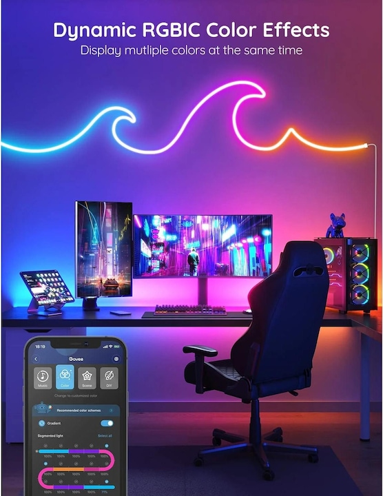 Produktbild Govee RGBIC Neon Rope Light (RGBIC, 200 cm, Indoor)