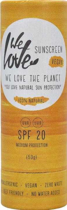 Produktbild We Love The Planet Natürlicher SUNSTICK SPF 20 UVA - UVB - Hypoallergenic | Waterproof (Sonnenstick, Sonnencreme Gesicht, SPF 20, 50 ml, 50 g)