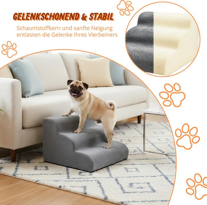 Actual product image Relaxdays Hundetreppe mit 3 Stufen (Cat, Dog, Washable)