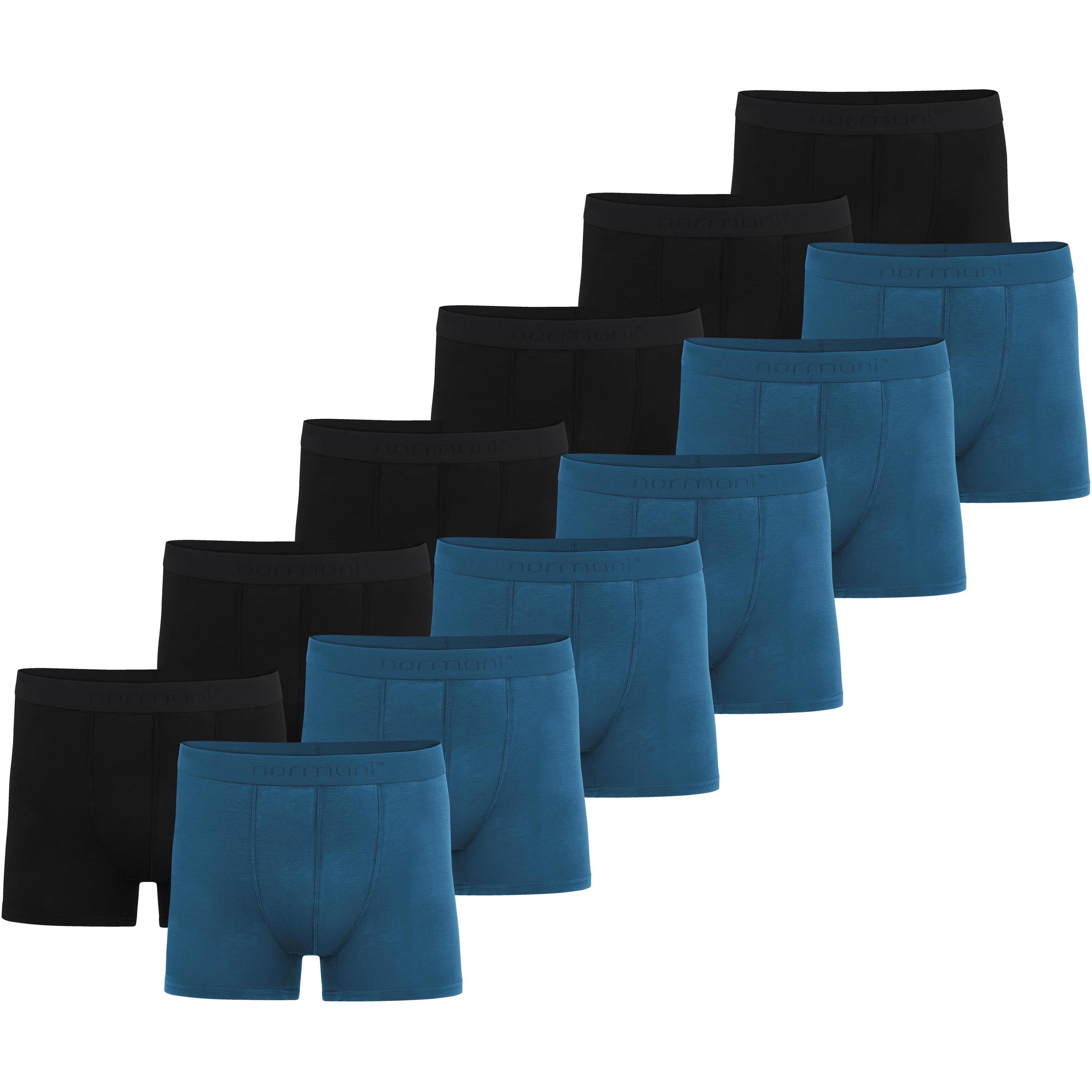 Normani, Herren, Unterhosen, 12 Herren Bambus-Boxershorts, Blau, (XXL, 12er Pack)