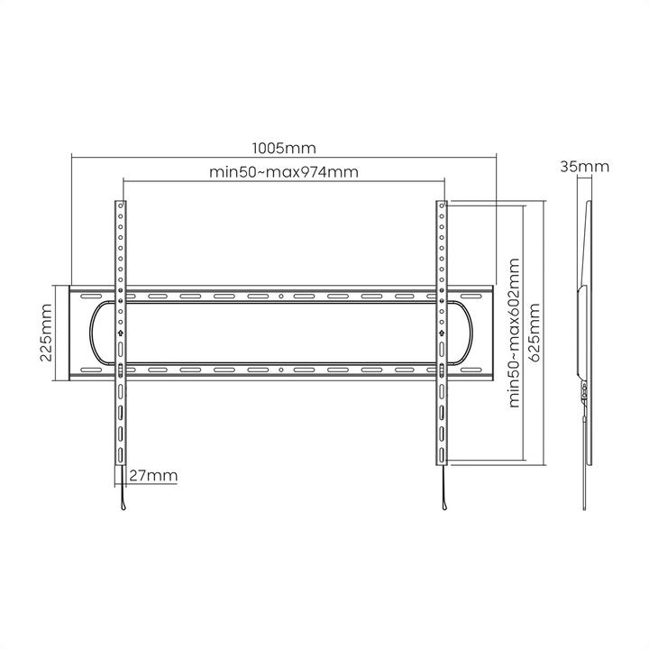 Actual product image Value TV wall bracket, 35 mm wall distance (Wall, 120 kg, 60" - 120")