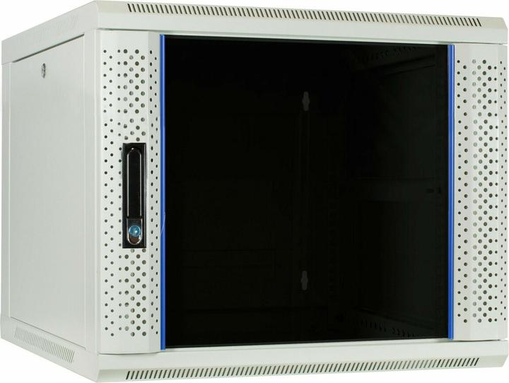 Dsit 9 HE Serverschrank, Wandgehäuse mit Glastür (BxTxH) 600 x 600 x 500mm (9 HE, 19 Zoll Rack)