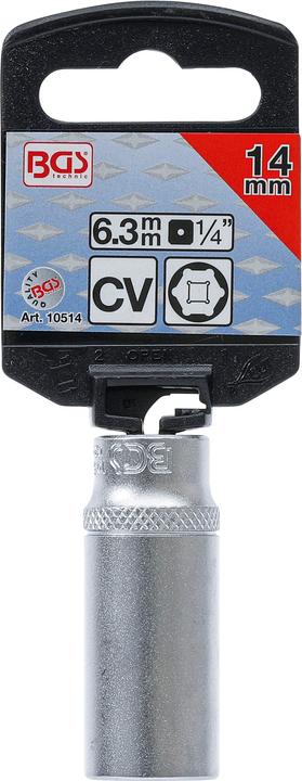 Actual product image BGS Socket, Hexagon, deep 6.3 mm (1/4") Drive 14 mm (14 mm)
