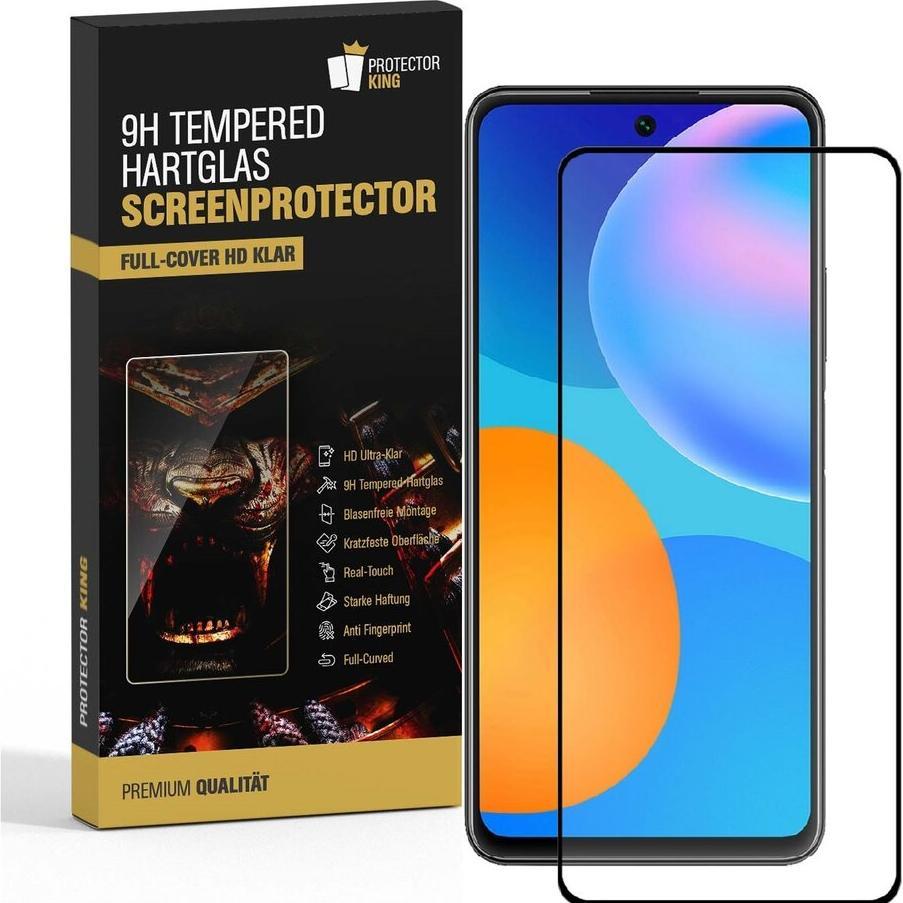 Protectorking 3x echtes Tempered 9H Panzerhartglas 3D KLAR (3 Stück, Huawei P Smart (2021)), Smartphone Schutzfolie