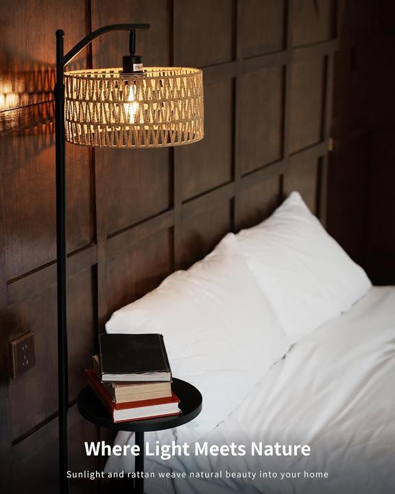 Produktbild Lampada da Terra con Tavolino Laterale e Porte USB (E27)