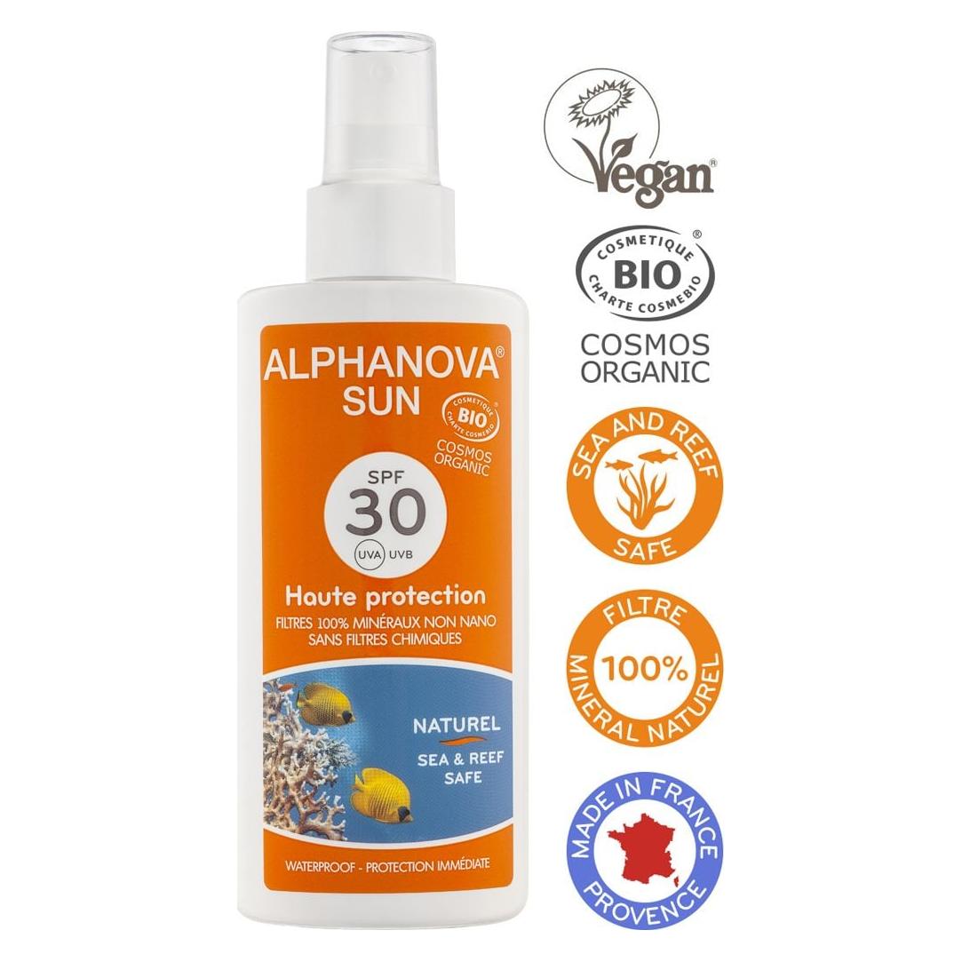 Alphanova, Zonnecrème, Sun Spray Bio SPF30 Zonder Nanodeeltjes Liq (Zonnebrandspray, Spf 30, 125 ml, 125 g)