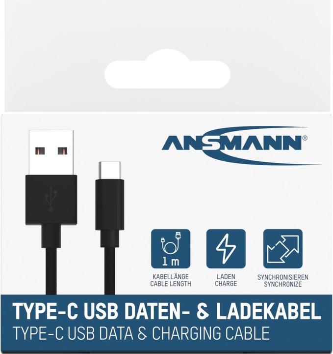 Produktbild Ansmann USB Typ-C Daten- und Ladekabel (1 m, USB 2.0)