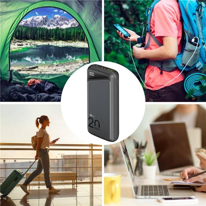 Actual product image Goobay Powerbank 53939 20000 mAh Black (20000 mAh, 22.50 W, 18 Wh)