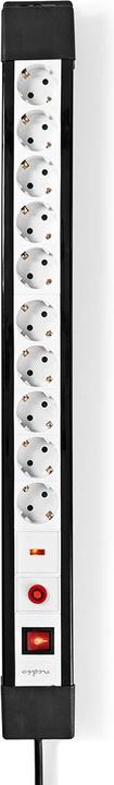 Productafbeelding Nedis Power Strip 10-Way with Surge Protector, 3680W, 3m - Black / White (10x, CEE 7/4, 3 m)
