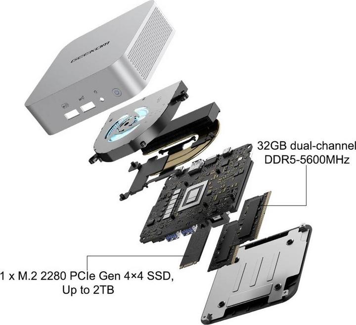Actual product image Geekom A6 (512 GB, 16 GB, Radeon 680M)