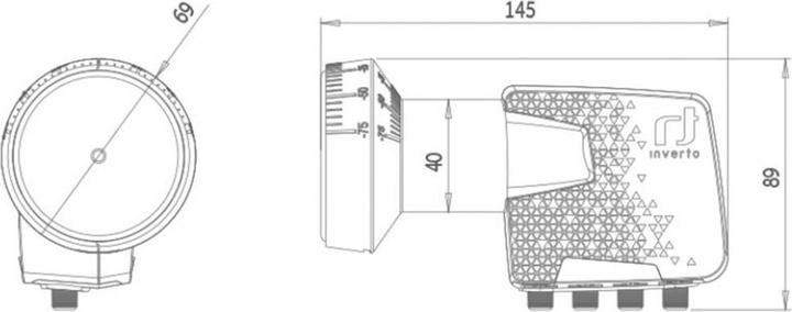 Produktbild inverto IDLB-QTL410-PREMU-OPN (Quattro LNB, 40mm)