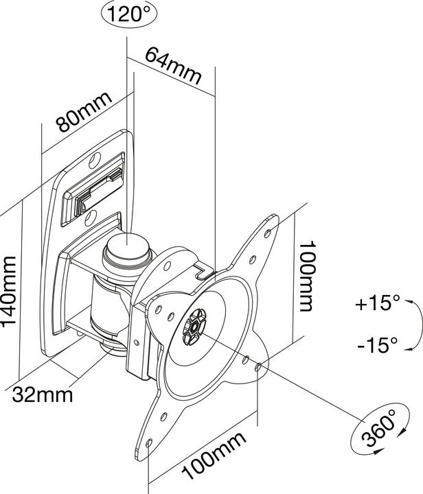 Produktbild InLine 23107a (Wand, 24", 15 kg)