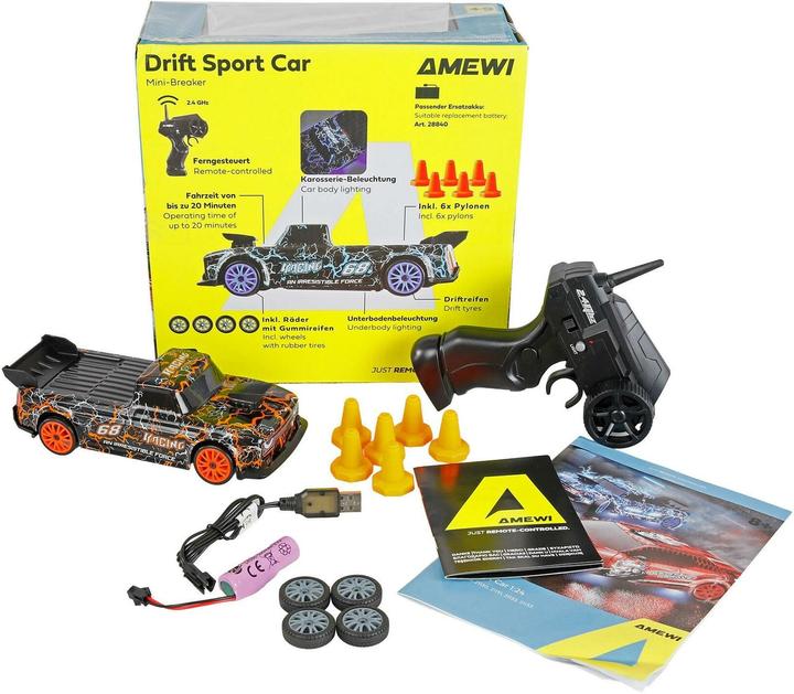 Produktbild Amewi Drift Sport Car Mini-Breaker 4WD 1:24 RTR orange (RTR Ready-to-Run)