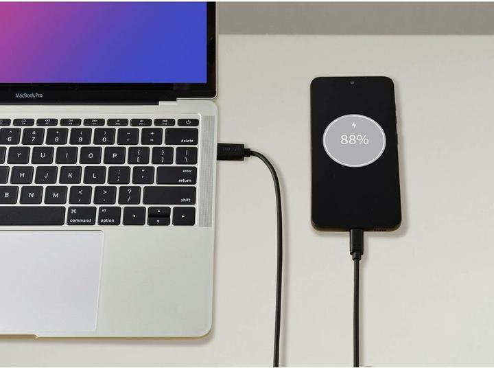 Produktbild Renkforce USB-Kabel USB 3.2 Gen2 USB-C® Stecker, USB-A Stecker 1.00 m Schwarz Ge (1 m, USB 3.2 Gen 2, 15 W)