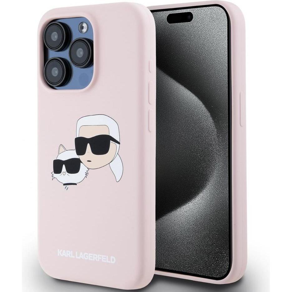 Karl Lagerfeld KLHMP15XSKCHPPLP iPhone 15 Pro Max 6.7" różowy/pink hardcase Silicone Karl & Choupett (Apple iPhone 15 Pr...