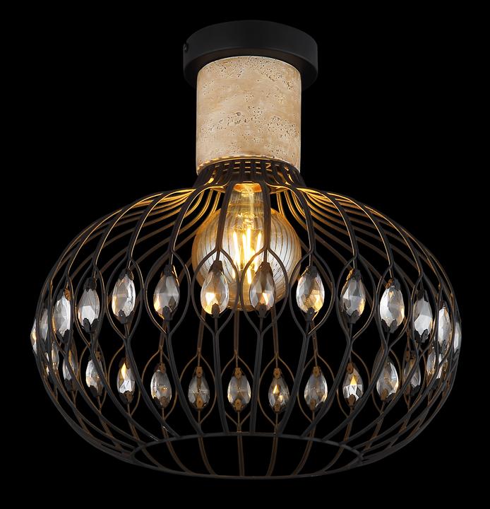 Image du produit Globo Dorthy E27 Deckenleuchte 40W Schwarz Matt, Metall Ø38cm 15778D (E27)