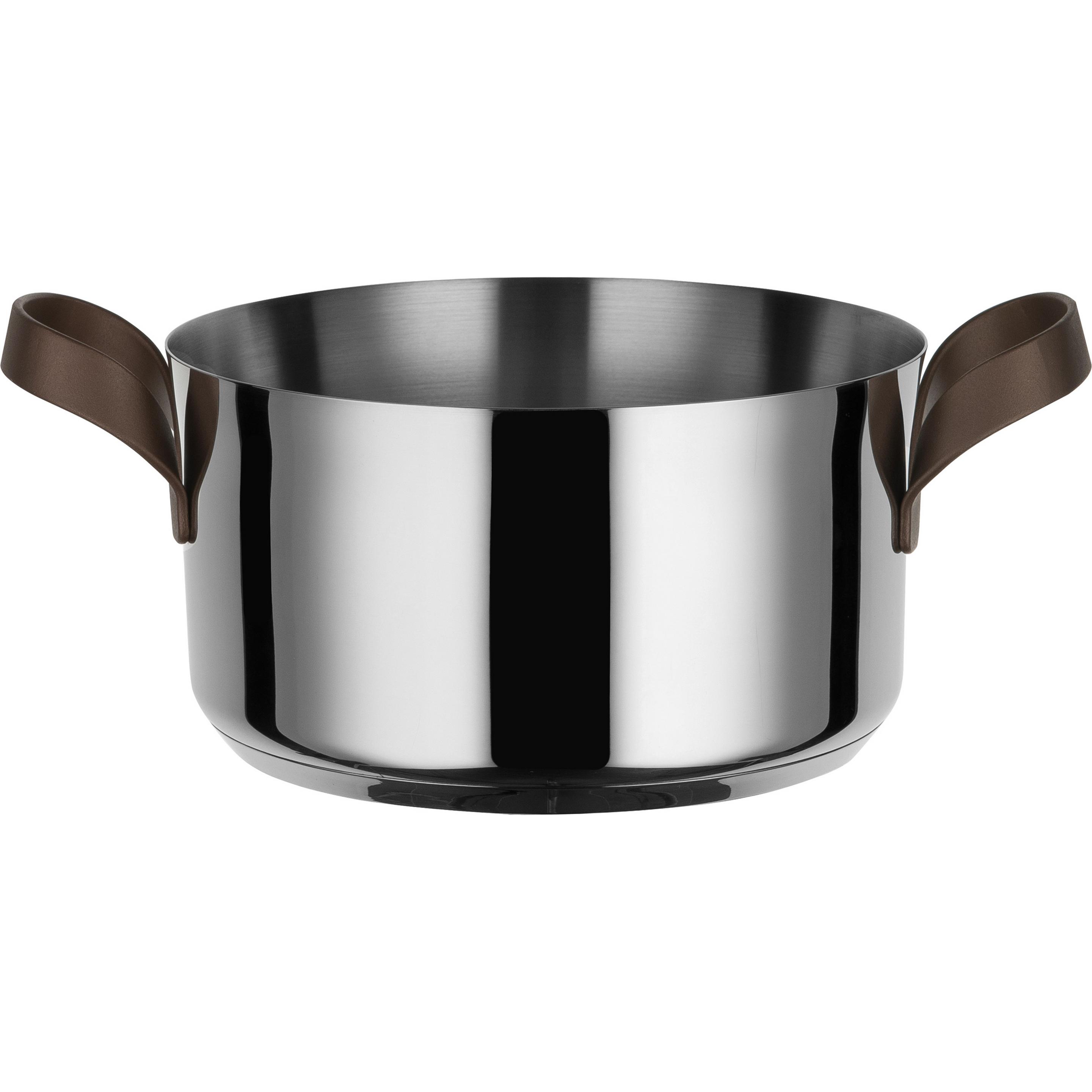 Alessi Edo, Pfanne + Kochtopf, Silber