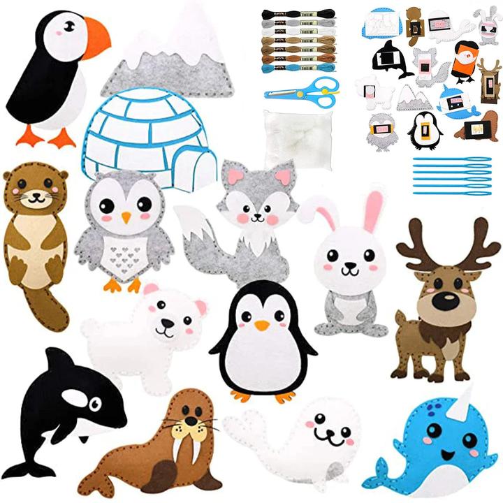 Produktbild Activity Board DIY Nähen Filz Tiere Nähen Kit Wald Kreaturen Plüsch Ornamente Nähen Craft Kit Educational DIY Art