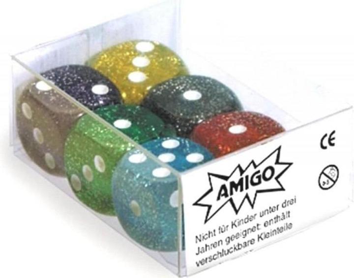 Amigo Jeu de cubes - Glitter W6 (6 cubes), différentes couleurs